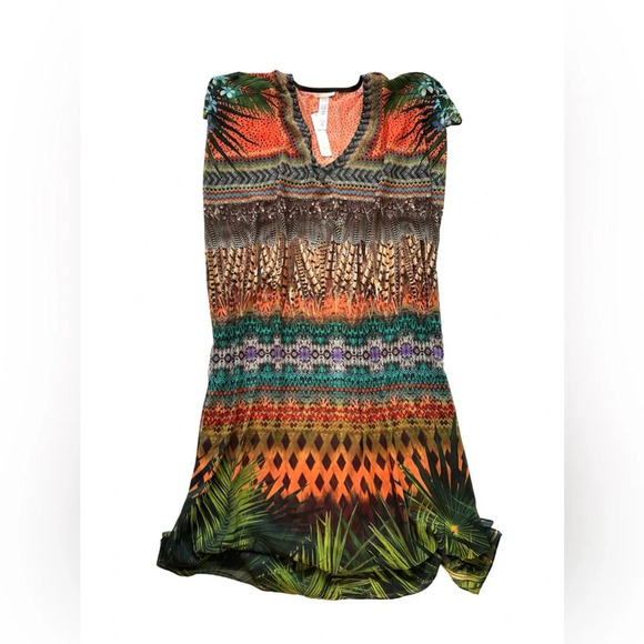 NWT La Blanca long maxi beach resort boho Tropical dress cover up S / M - Picture 7 of 9